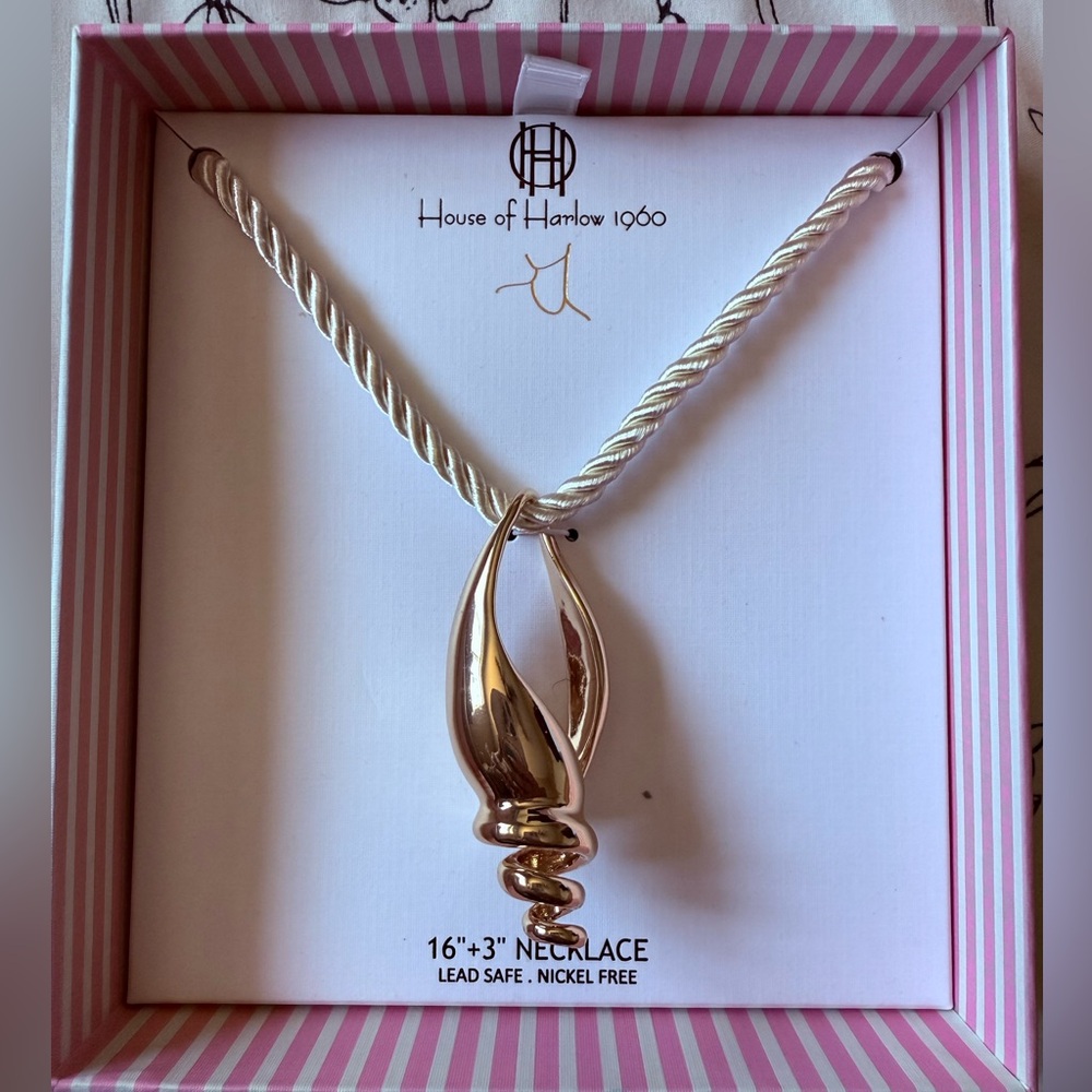 House of Harlow 1960 Gold Spiral Pendant Necklace